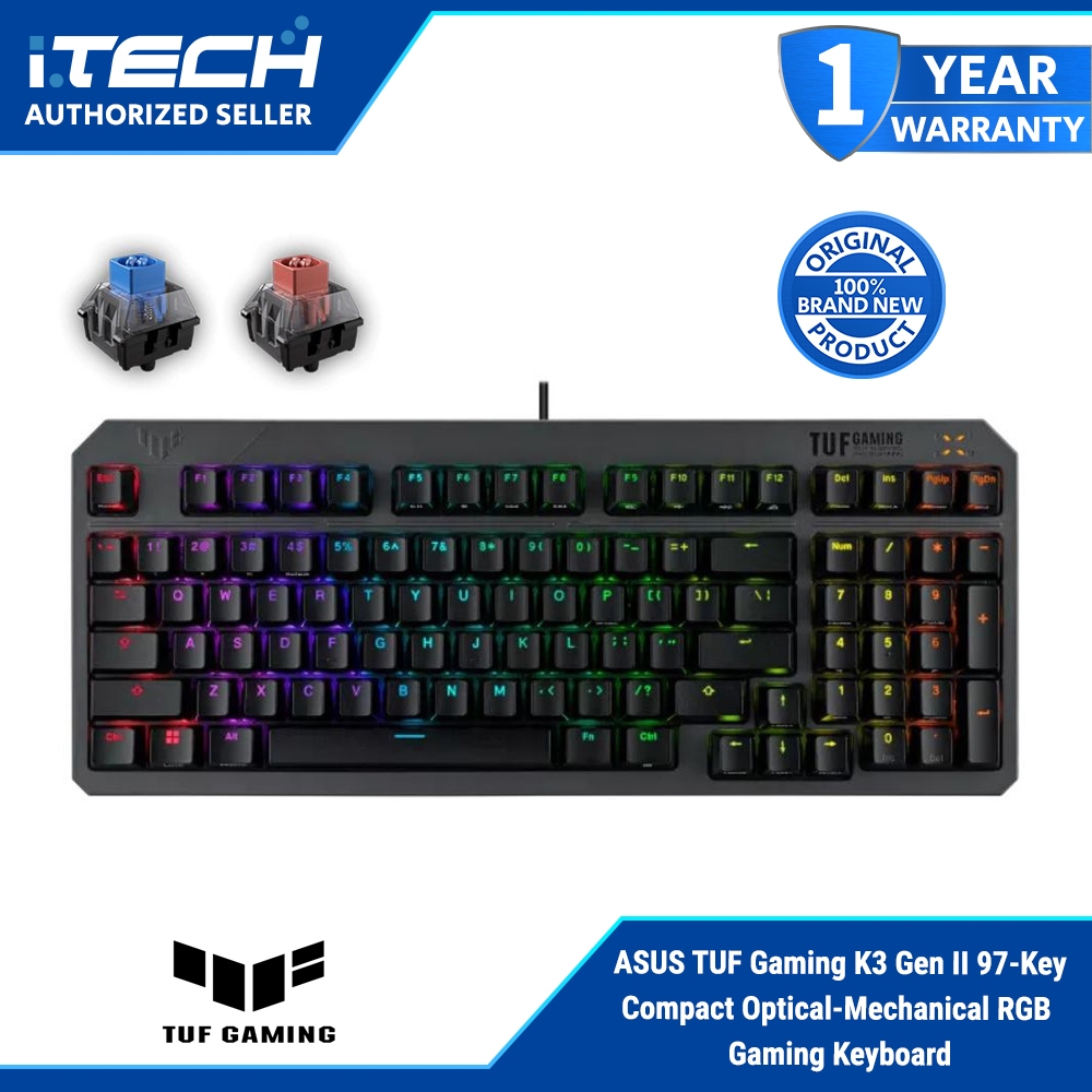 ASUS TUF Gaming K3 Gen II - Mechanische Gamer Tastatur (DE, Optisch