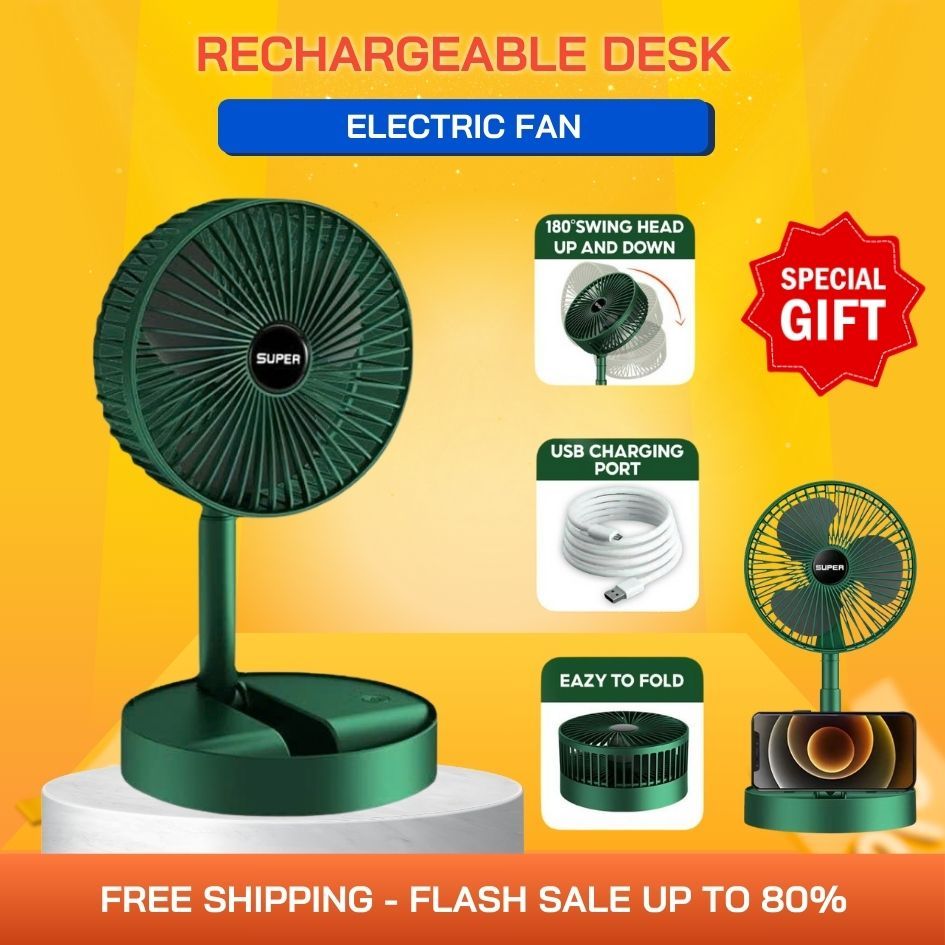Mini electric Fan rechargeable Desk Electric Fan Small Folding Fan with ...