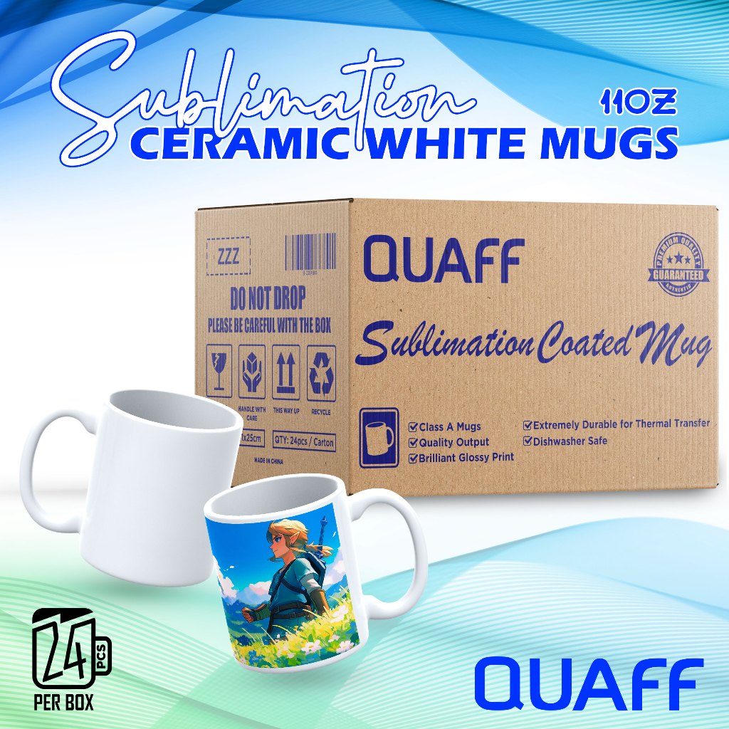 24pcs/box QUAFF Sublimation Coated White Mug 11oz for Sublimation ...