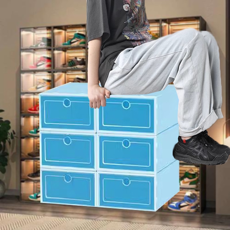 Shoes Rack Organizer Shoe Box Storage Organizer Hard Plastic Stackable  Drawer Colorful Large Case