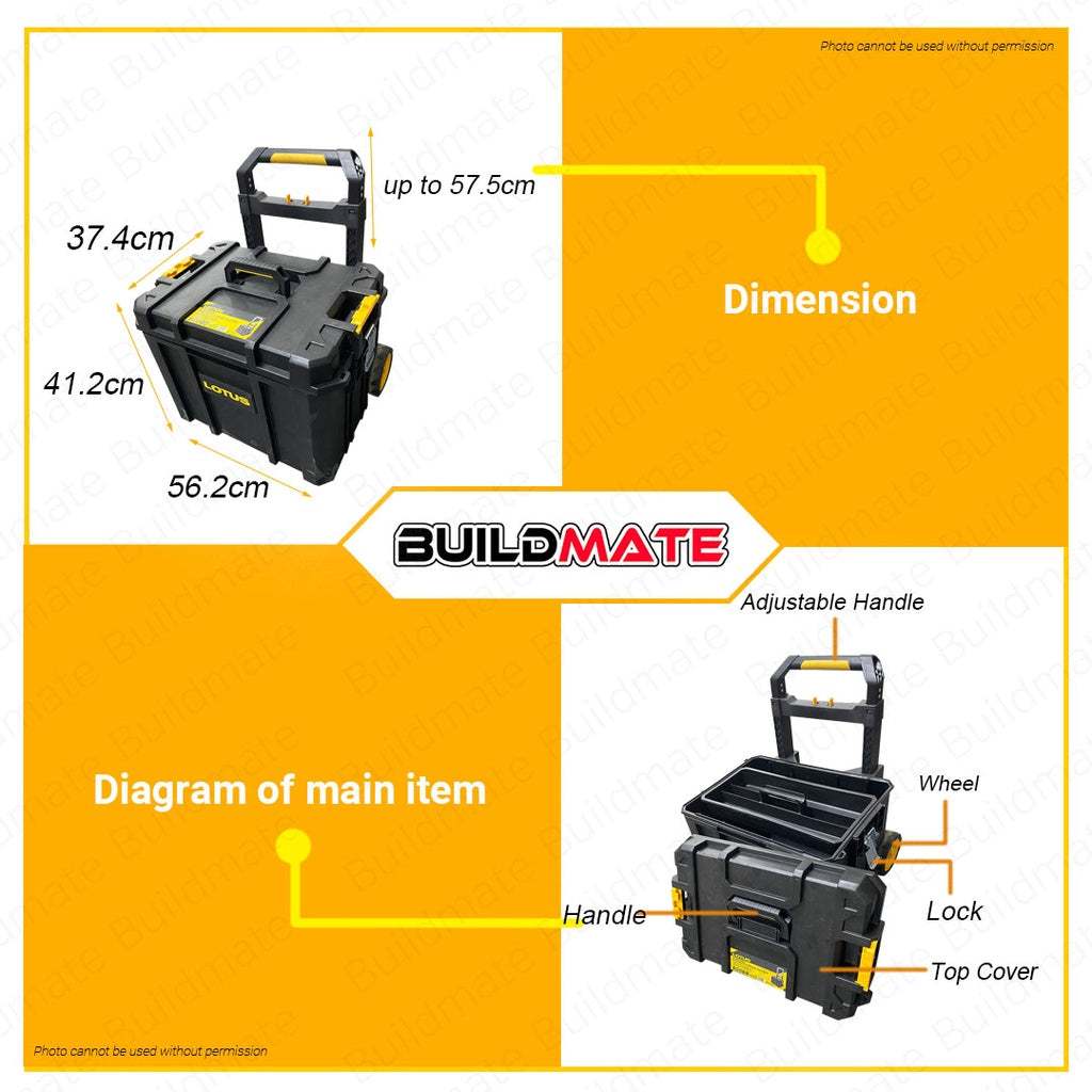 Buildmate x LOTUS X-Connect2 Modular MOBILE Bottom Tool Box Toolbox ...