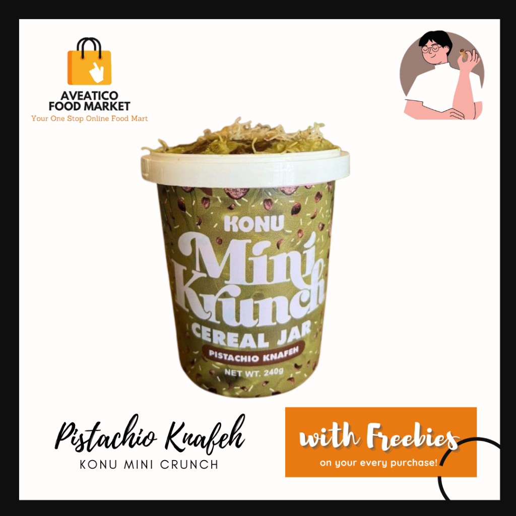 Image showcasing (COD) KONU Mini Krunch Pistachio Knafeh Overload Cereal Jar 240g ...