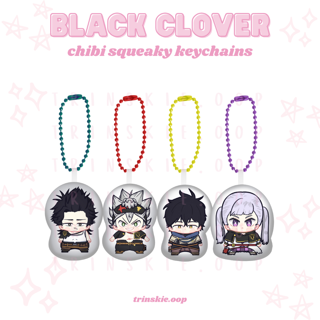 BLACK CLOVER chibi squeaky keychains | trinskie.oop (yami, yuno, asta ...