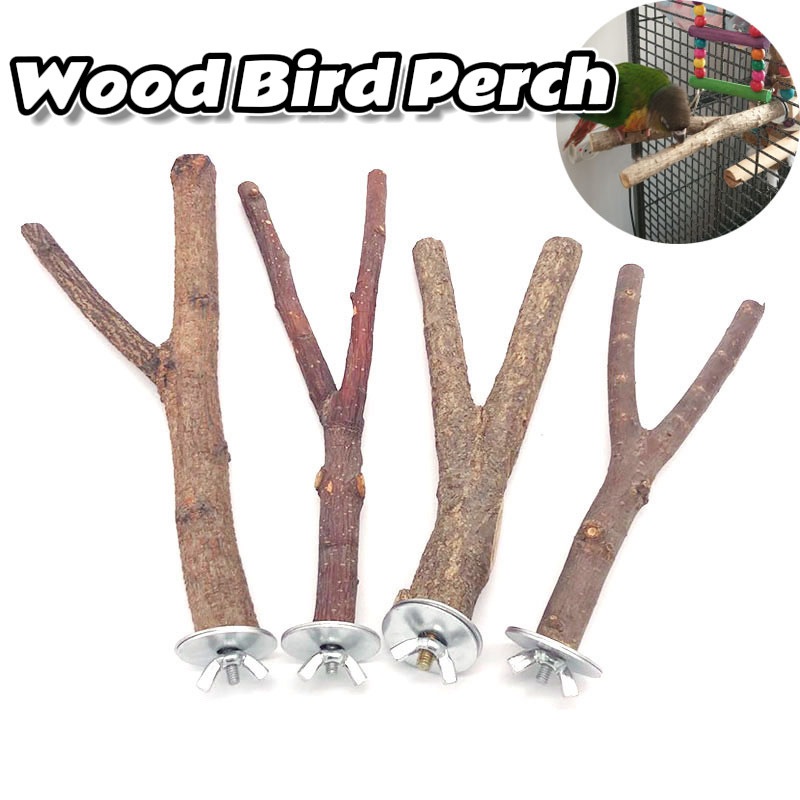Natural Wood Bird Perch Wood Parrot cage stand cage accessories for