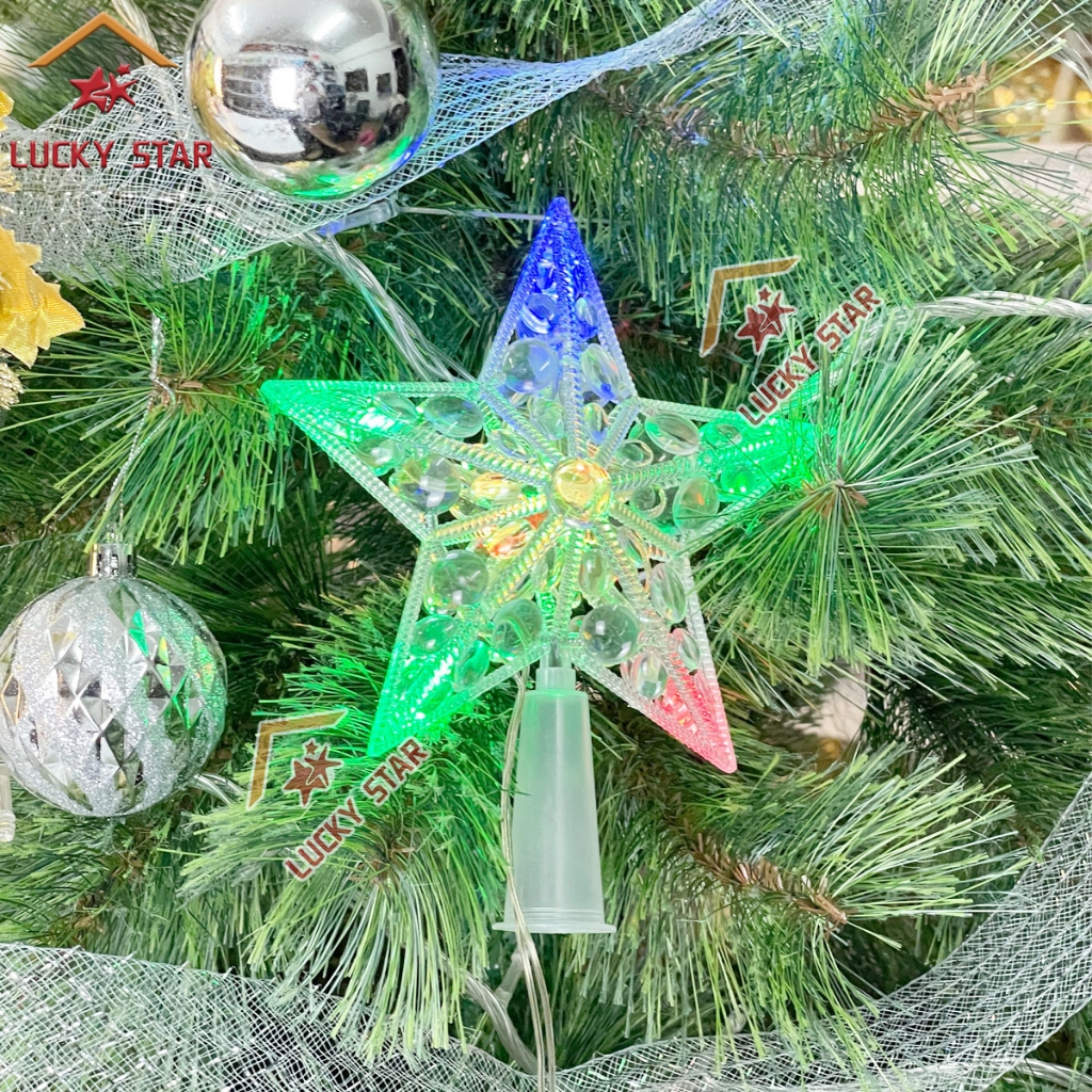 LED Crystal Tree top Star Christmas Light For Christmas Tree 15CM/20CM ...