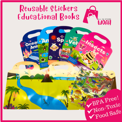 WOAH Reusable Stickers Educational Bookk for Kids BT0202 | Shopee ...