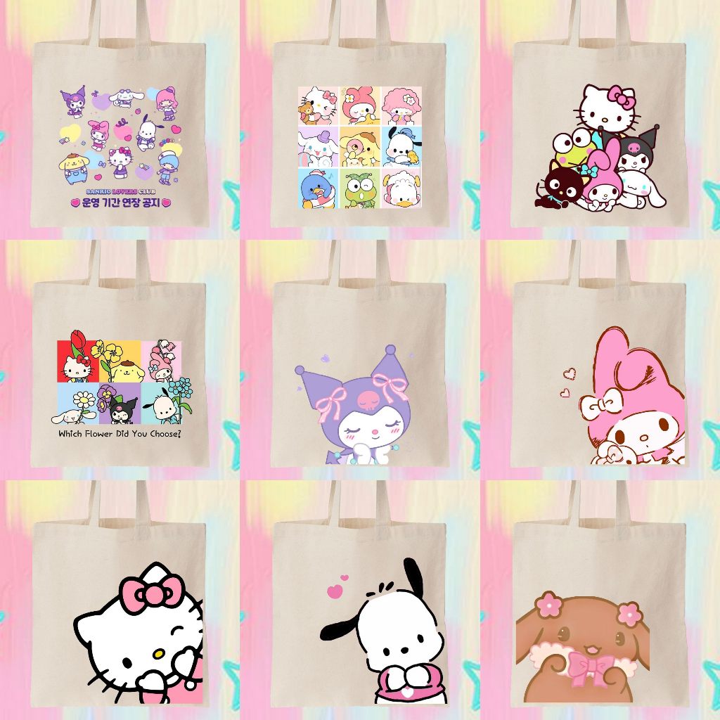 HIGH QUALITY AFFORDABLE KATSA CANVAS FASHION TRENDY TOTE BAG HELLO KITTY SANRIO DESIGN Shopee Philippines