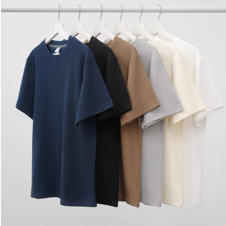 Double Take Waffle-Knit Collared Neck Dropped Shoulder Shirt