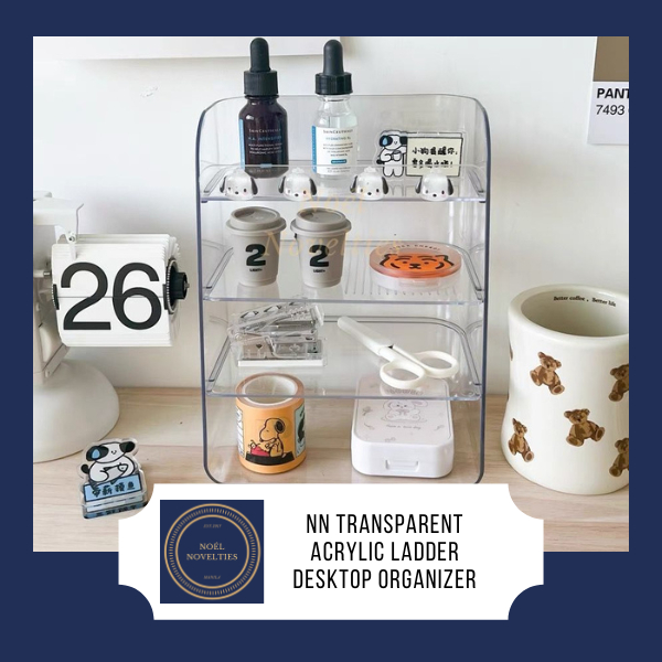 Noel Novelties Minimalist Transparent Acrylic Desktop Ladder Storage