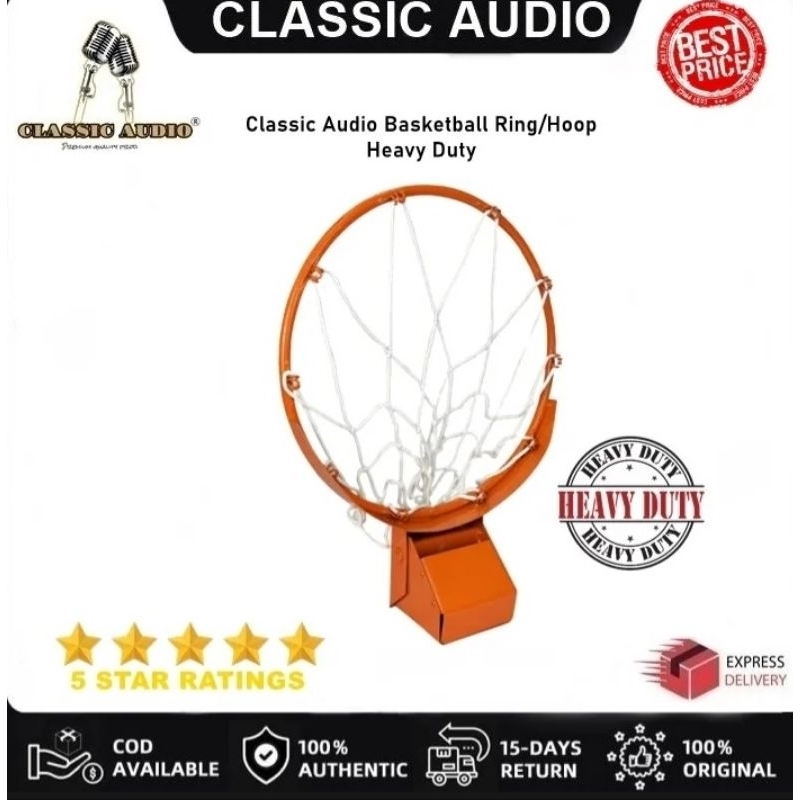 Classic Audio Basketball Ring/Hoop Heavy Duty with Spring 10/12/14/16 ...