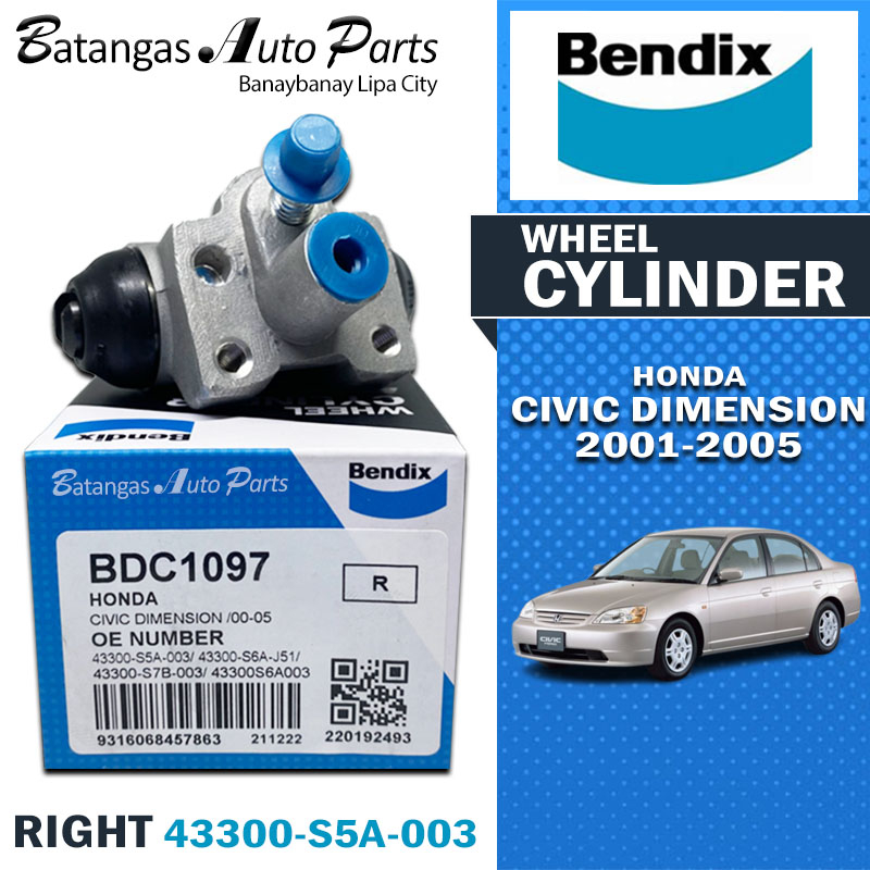 BENDIX REAR WHEEL CYLINDER HONDA CIVIC DIMENSION 20012005 RIGHT SIDE 3