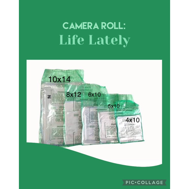 calypso pp clear malinaw green (100pcs)4x10 5x10 6x10 8x12 10x14 12x18 ...