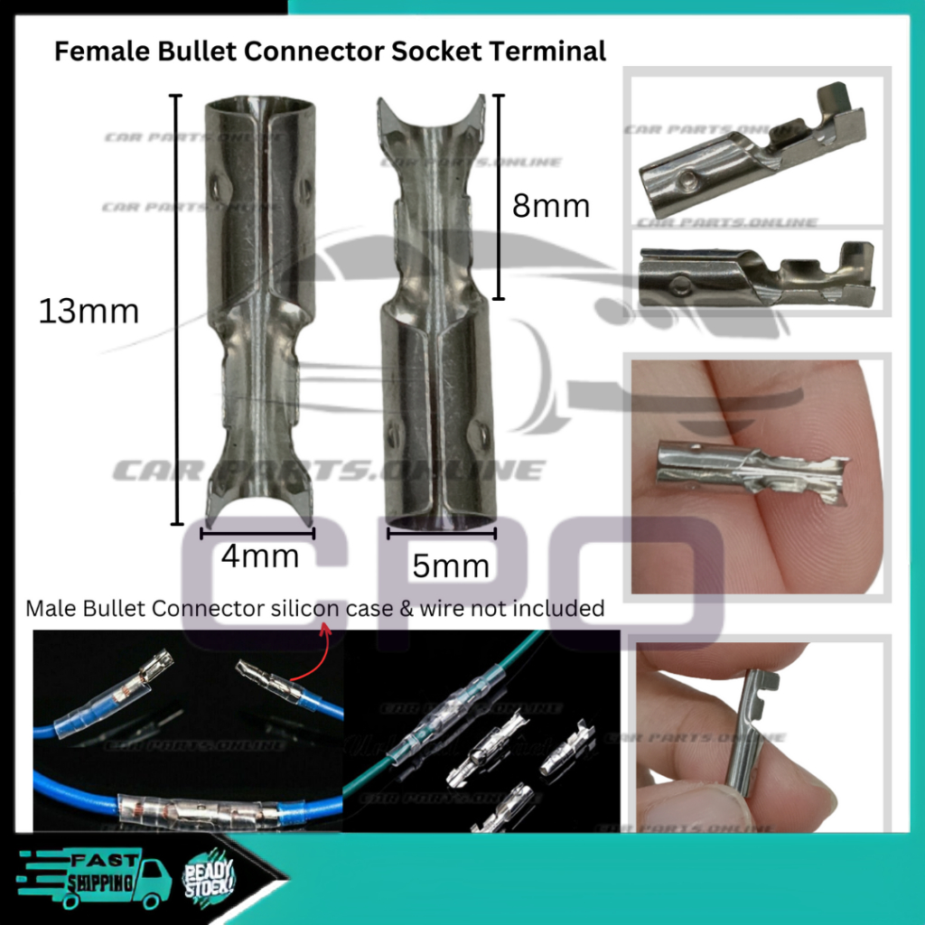 CPO MALE FEMALE TERMINAL WIRE BULLET CRIMP CONNECTOR FOR AUTO