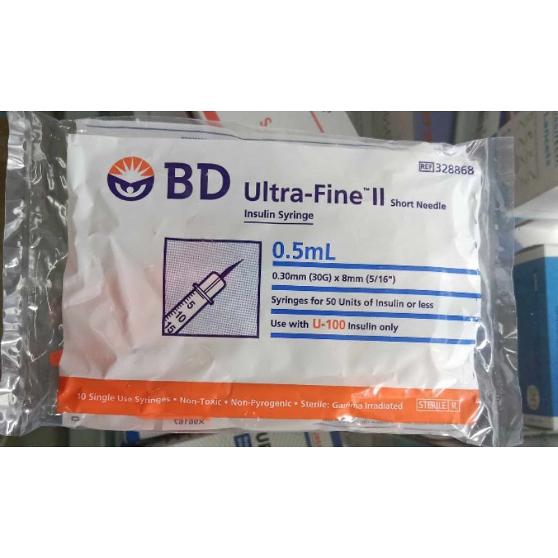 Bd Ultra Fine Ii Insulin Syringe 05ml G30 X 8mm Sold Per Pack 10pcs Shopee Philippines 