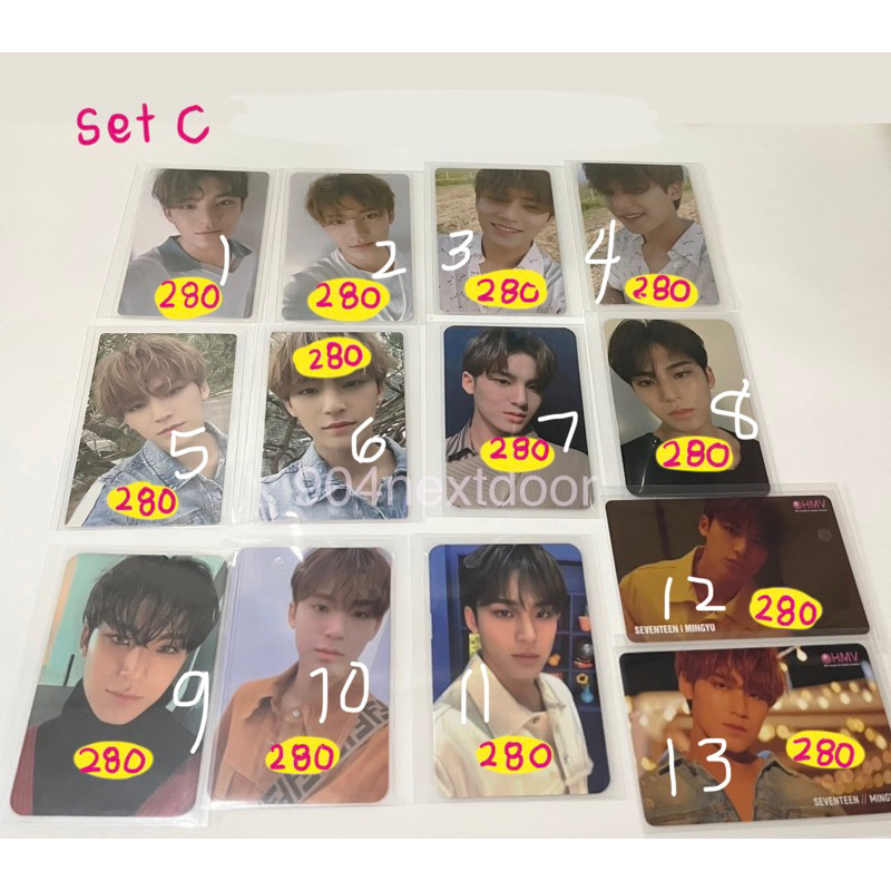seventeen mingyu photocards ymmd boysbe love and letter fallin flower