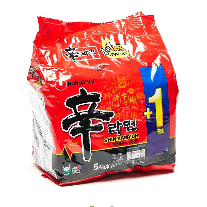 Nongshim Shin Ramyun Noodle Soup 120g 4+1s | Shopee Philippines