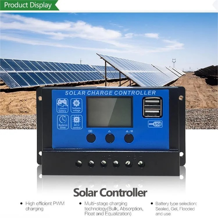 12/24v Solar Panel Charge Controller Intelligent Regulator with LCD ...