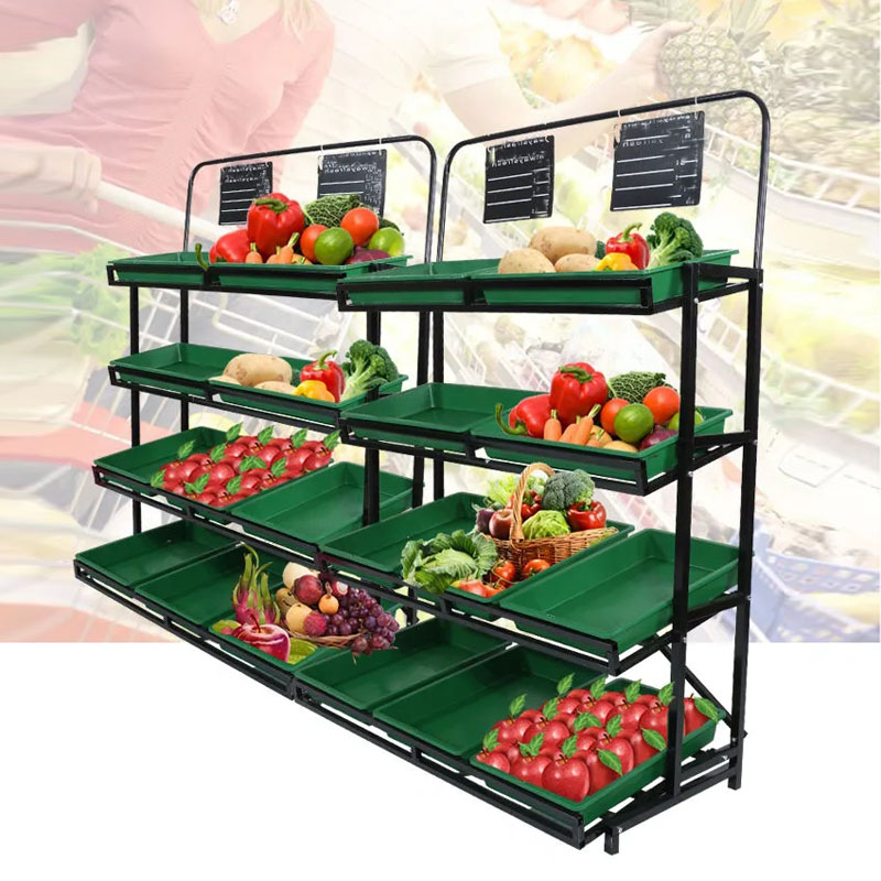 Fruit shelves display racksSupermarket vegetable shelvesFruit and