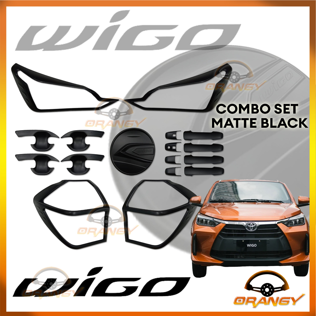 ALL NEW Toyota Wigo 2023 to 2024 Garnish Combo Set Matte Black ( car ...