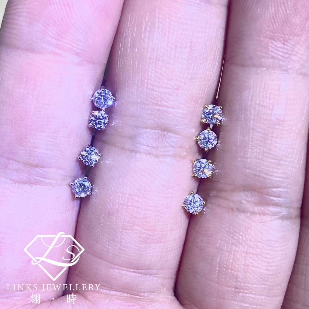 [Real Moissanite]Can Pass Diamond Test 14K Gold Simple Four Claws 0