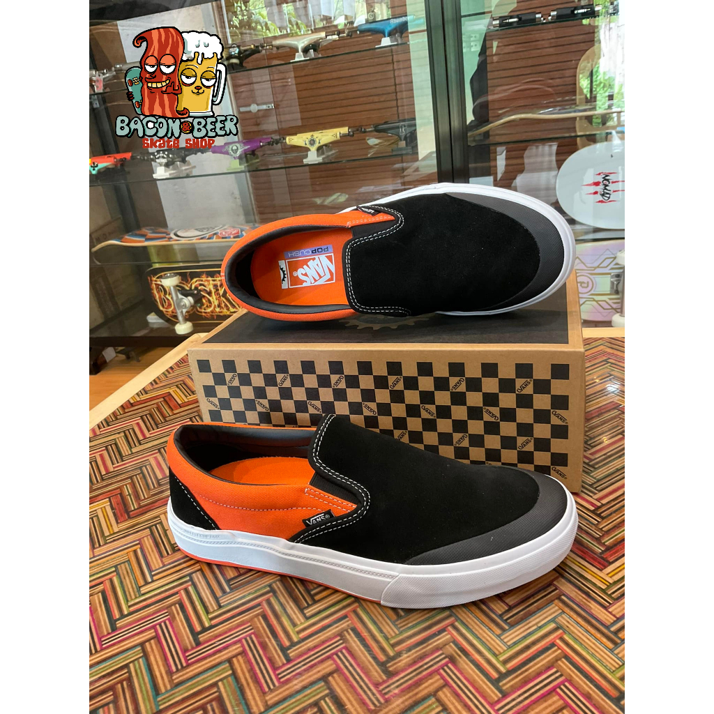 Vans BMX Slip On Black Neon Orange