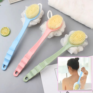 2-In-1 Shower Cleaning Brush with 46'' Long Handle, Fixable Shower Scrubber  for Cleaning, Flexible Long Handled Scrub Brush for Shower/Bathroom, Non