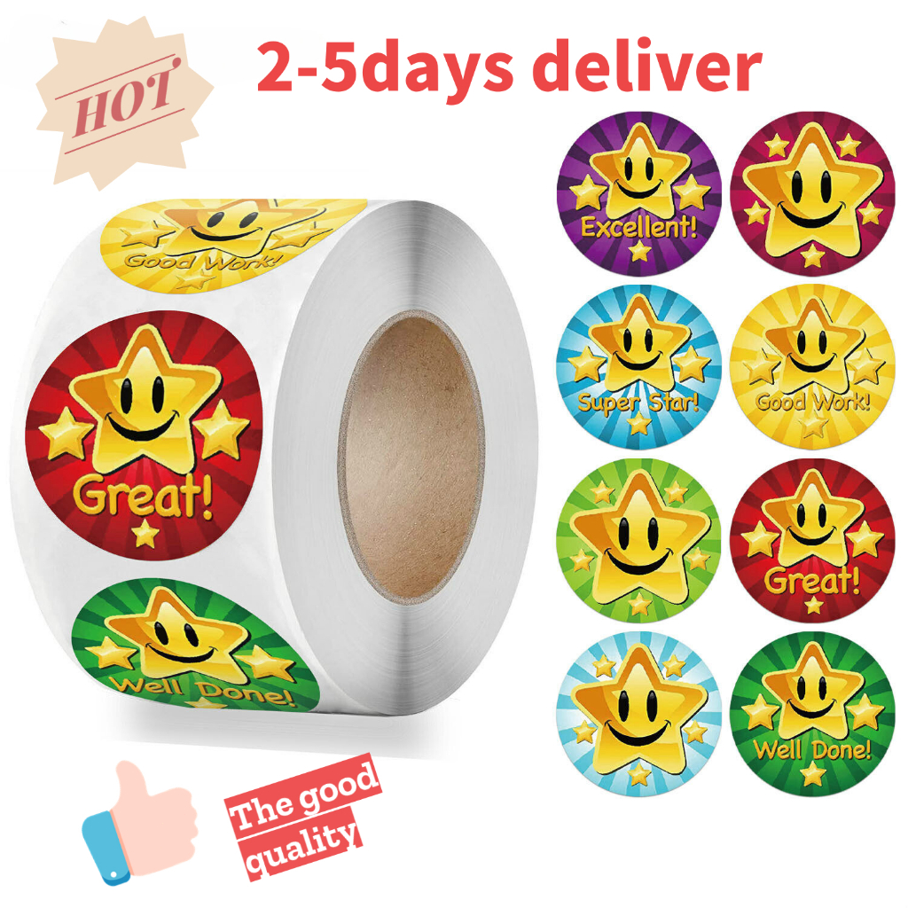 2 to 5 days delivered 500pcs Reward Stickers Teacher Supplies Reward ...