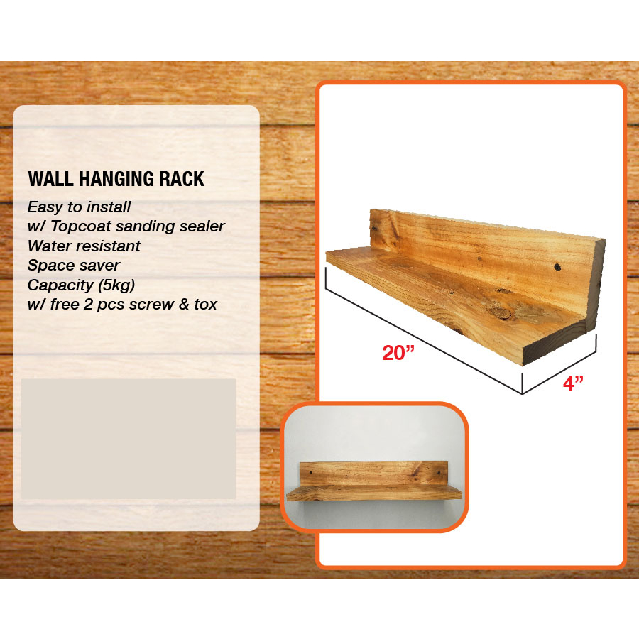 Hanging Wood Rack made in used pallet ( Easy to install ) Shopee Philippines