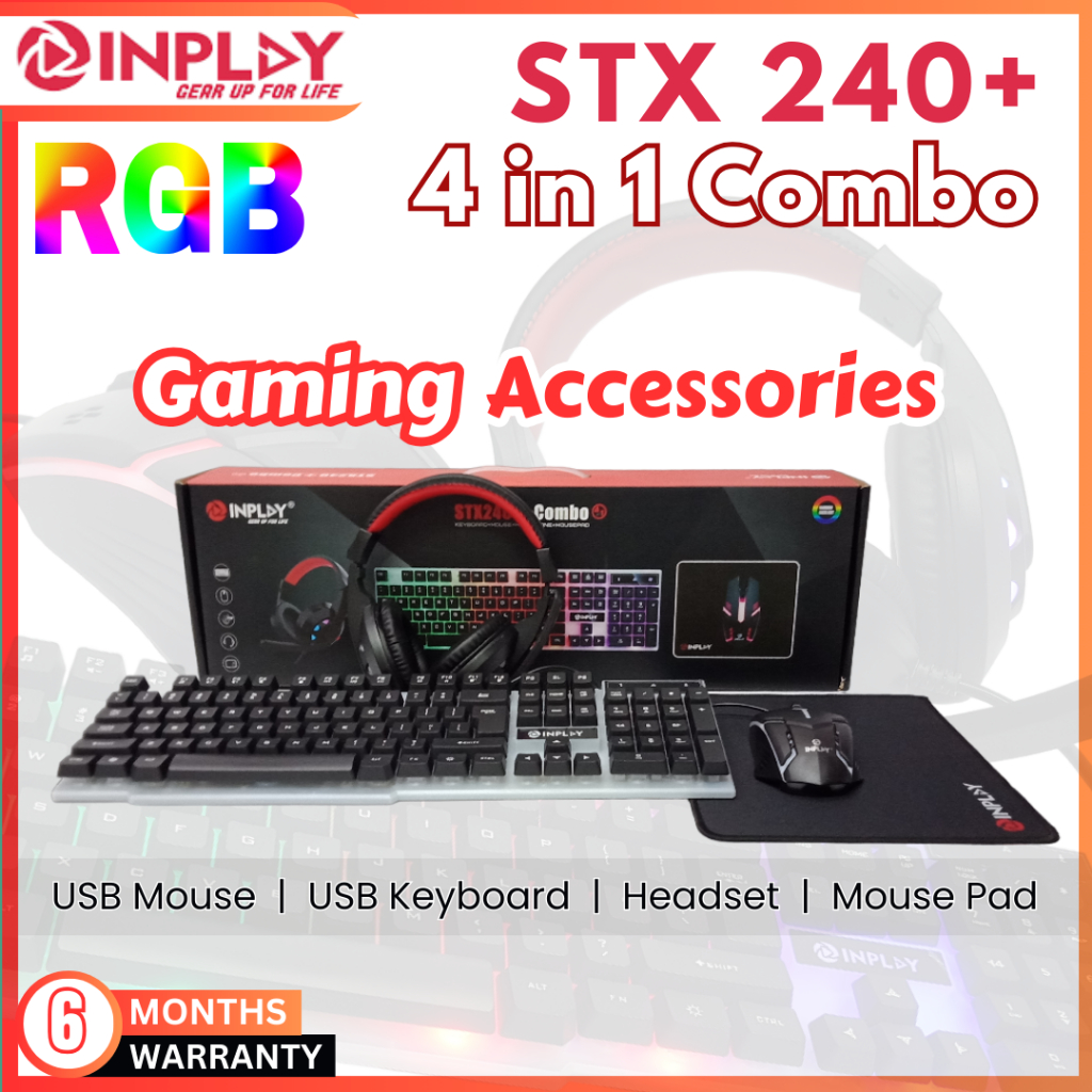 Brandnew INPLAY 4 IN 1 PERIPHERALS COMBO STX240 BLACK for Desktop and ...