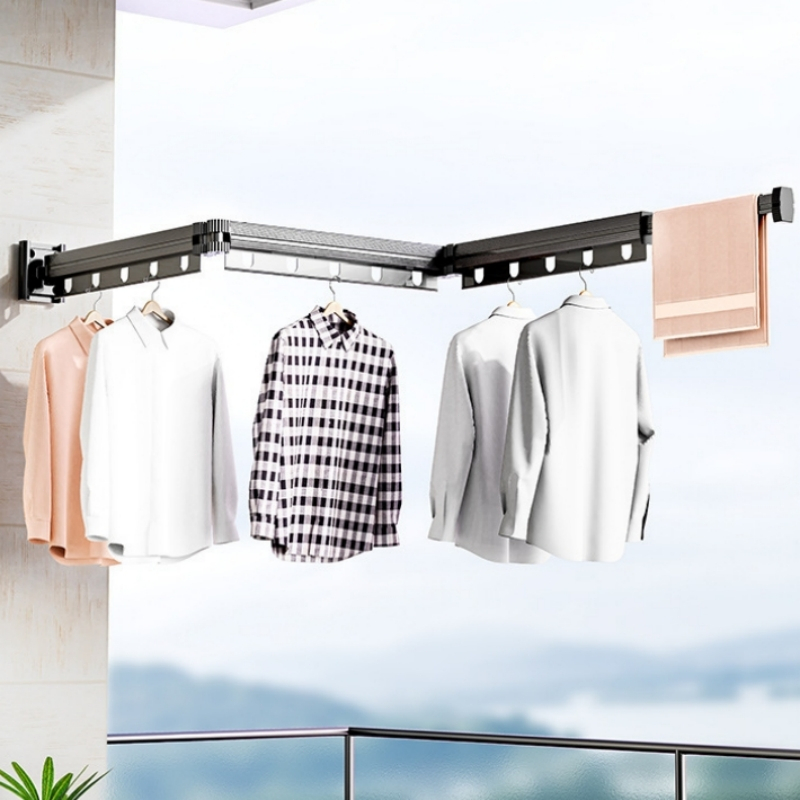 Manila Retractable Clothes Towel Drying Rack Balcony Indoor Folding ...