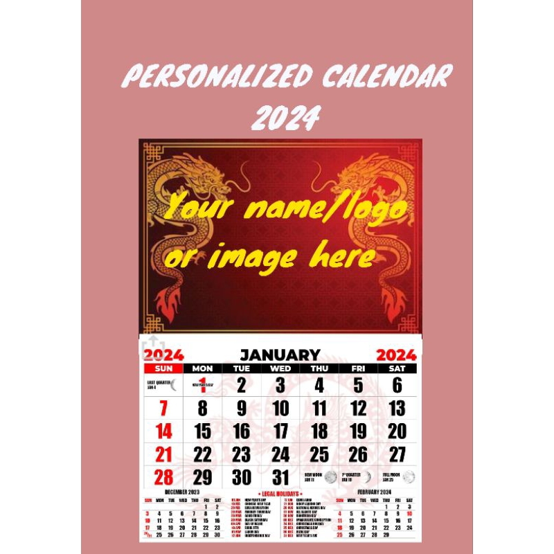 Personalized Calendar 2024 Shopee Philippines