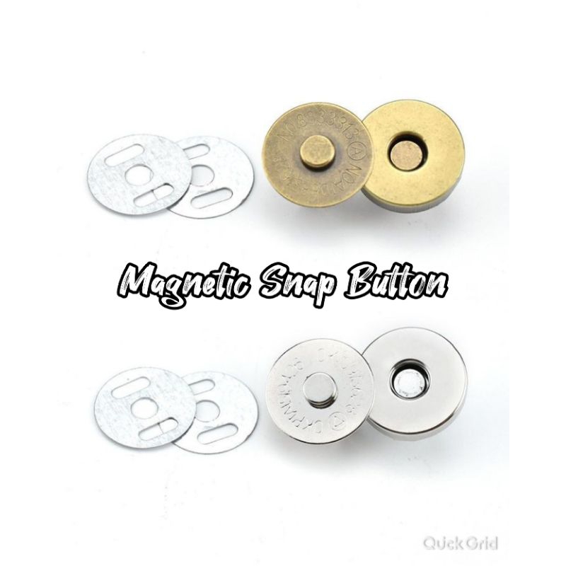 14mm/18mm Magnetic Snap Button - Antique/Silver ( 1 piece