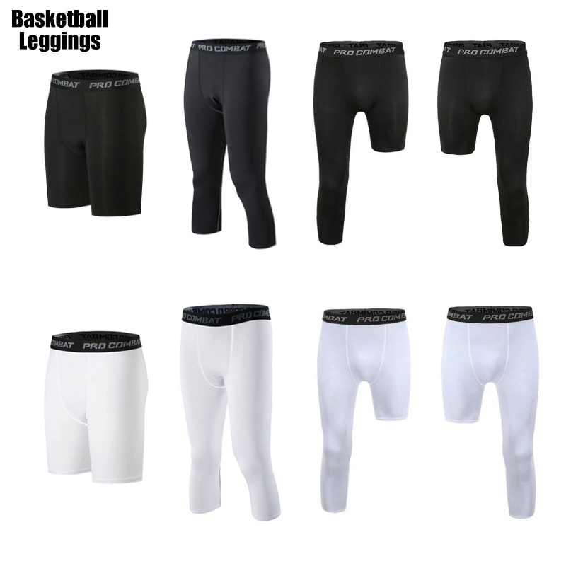 NIKE NBA Pro Black White Basketball Compression 3/4 Leng Tights