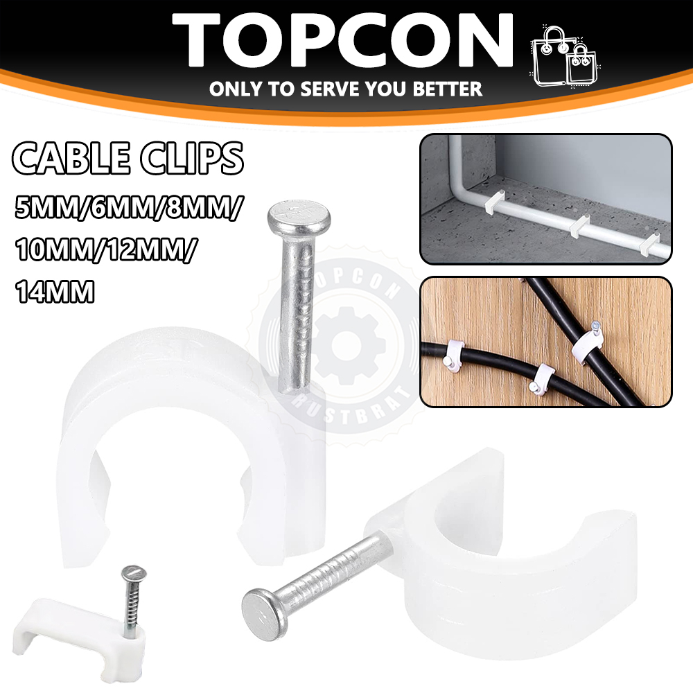 Round And Flat Pvc Cable Clip Wire Layout Nail Clips 5mm To 14mm