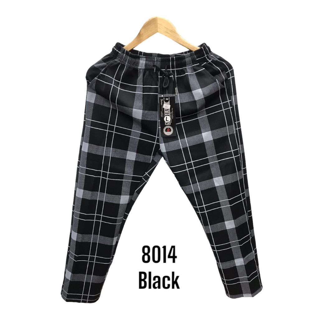 korean version unisex checkered stripe plain trouser pants 1 Shopee Philippines