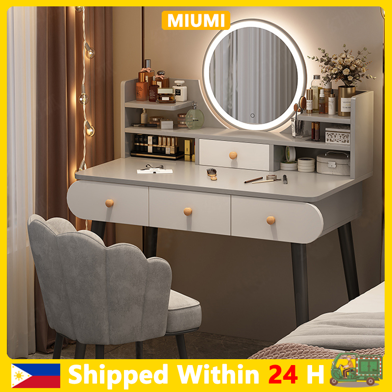 Vanity Dresser Table with Led Vanity Mirror Dresser Bedroom Table for