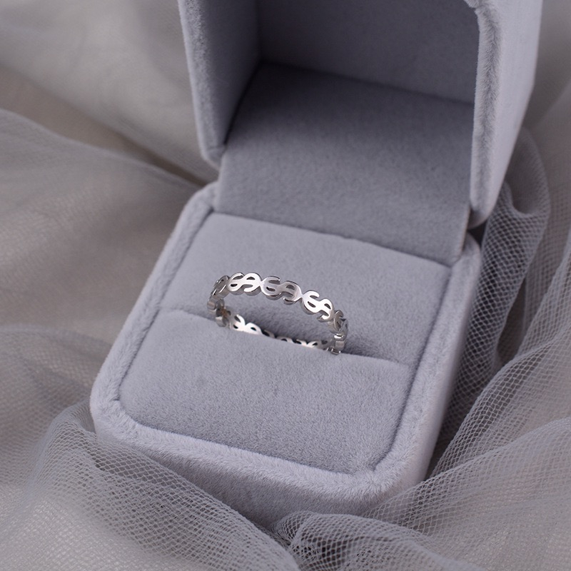 Lucky Dollar Rings Charm Couple Ring Wedding Ring Stainless Steel ...