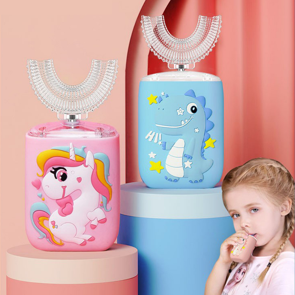 SMILEKIT Children's Ushaped Electric Toothbrush Color LED Ultrasonic