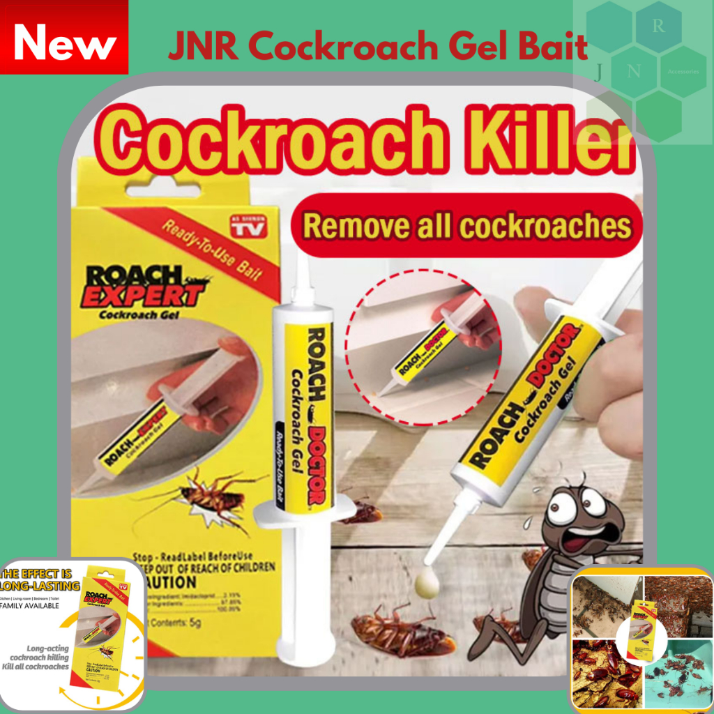 Jnr 1pc Cockroach Killer Gel 5g Cockroach Gel Bait Outdoor And Indoor With Syringe Applicator 3088