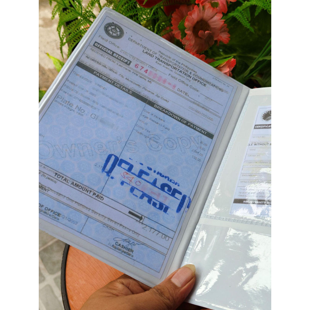 OR CR holder/ Registration Holder/ LTO Holder/ Documents Holder