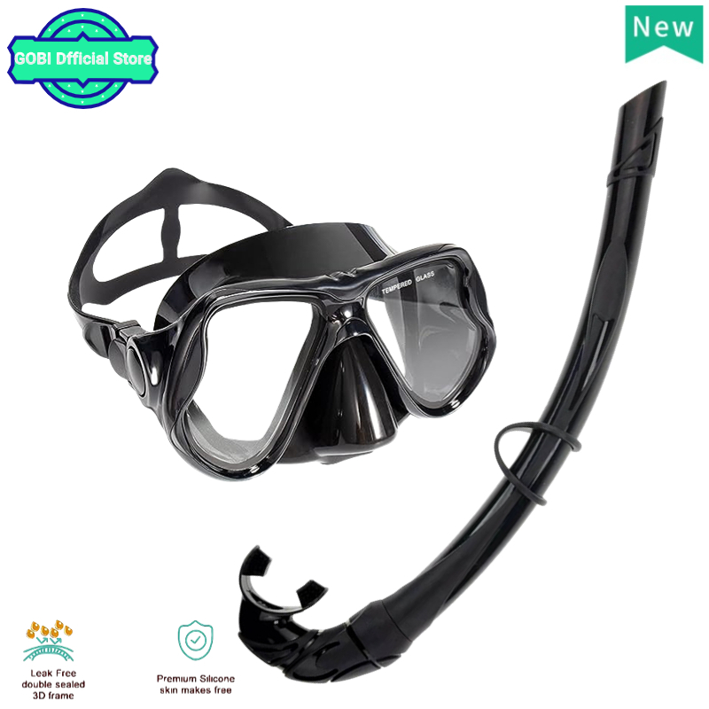 GOBI Snorkeling Set Snorkel Mask Scuba Dive Mask, 180 Degree Snorkel ...