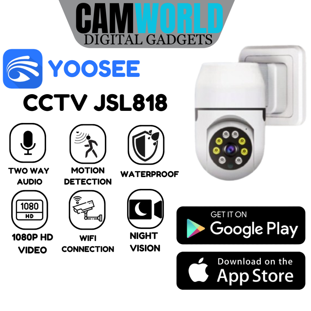 CCTV JSL818 5MP Camera Wireless Wall Socket Power Plug Alexa 360 5G ...
