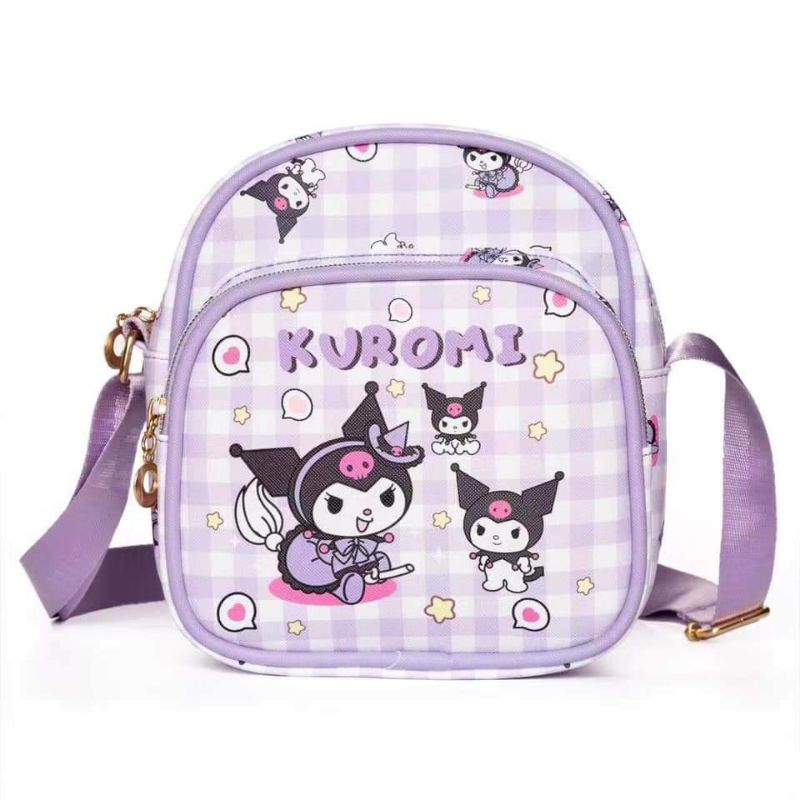 Sling bag 2 compartment zipper - Kuromi My Melody Cinnamoroll ...