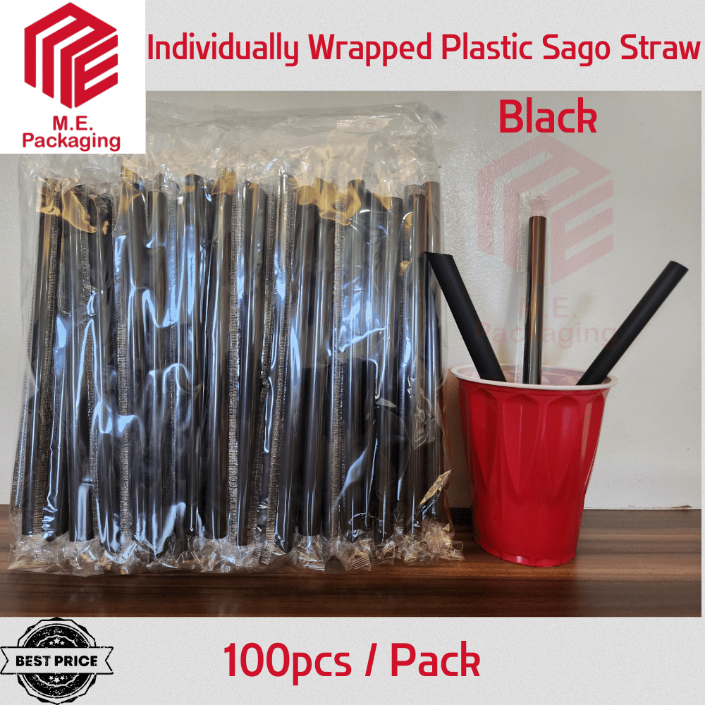 Individually wrapped Paper & Plastic + Sago & Drinking Straw | Shopee ...