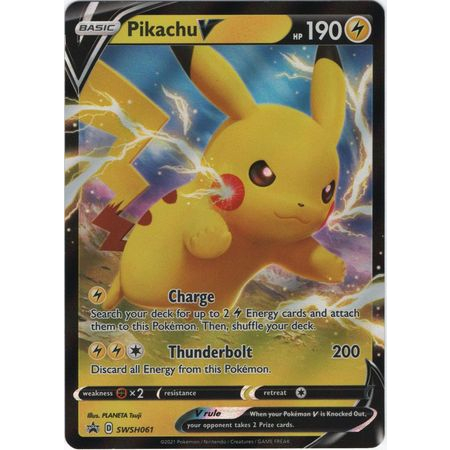 Pikachu V - SWSH061 - Promo Pokemon Sword & Shield Promos Trading Card ...