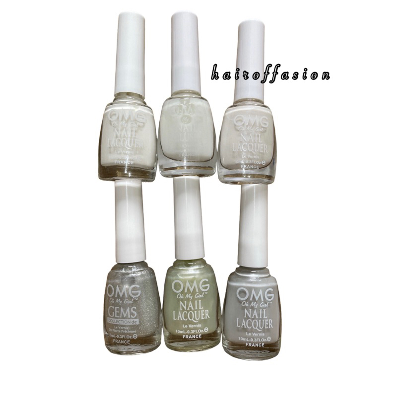 Original OMG nail polish ( White out , platinum , white blush pearl ...