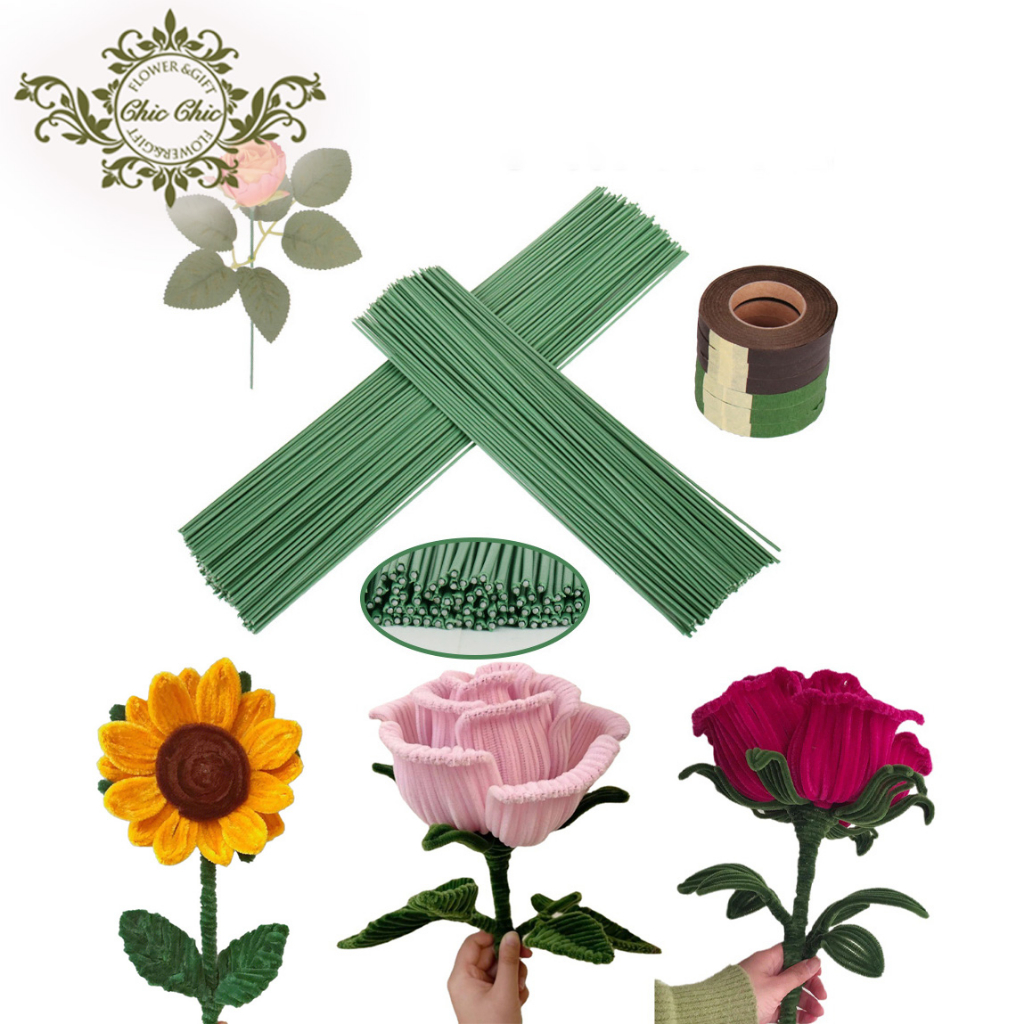 20PCS Artificial Flower Stem Wire Stem for Artificial Flower Decoration