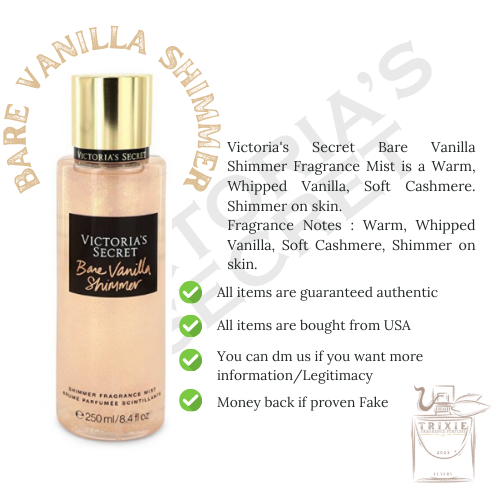 AUTHENTIC Victoria's Secret Bare Vanilla Shimmer Shopee Philippines