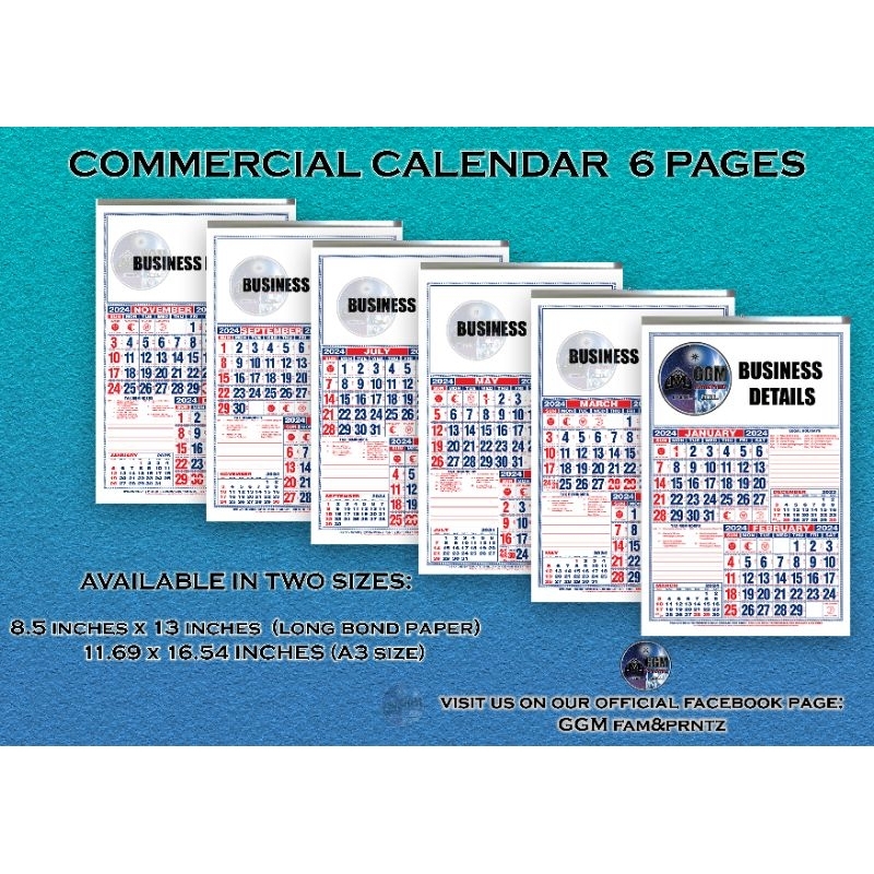 Calendar 2024 Commercial Calendar 2024 bulk order LONG BOND PAPER A3