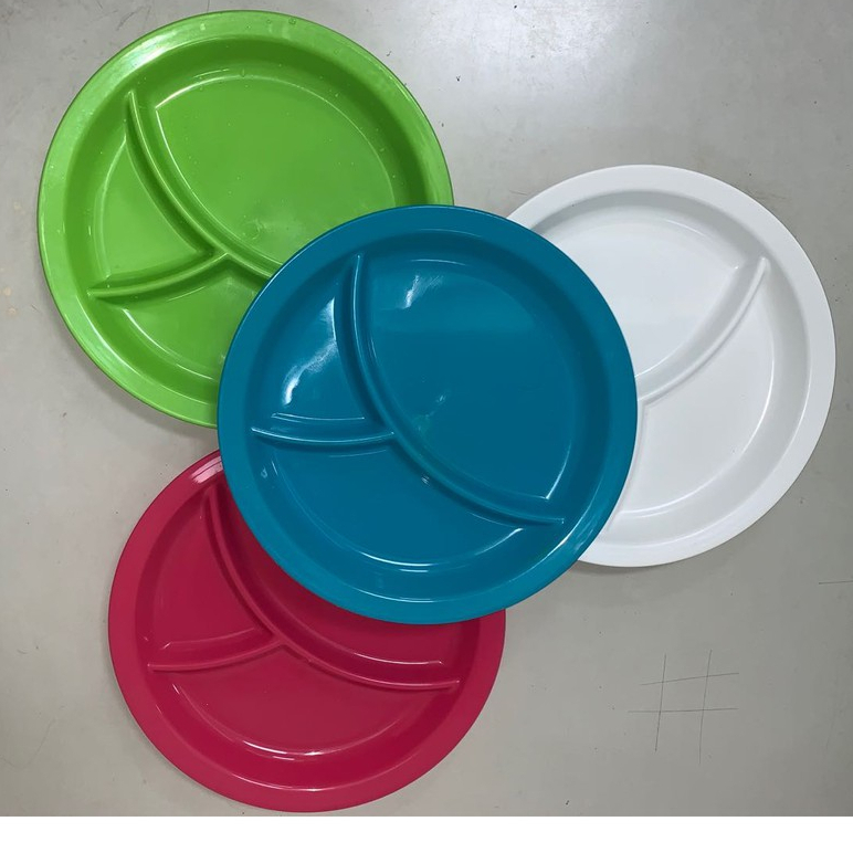 12in1 Divided Round Plastics Plate | Canteen Plate Divider | Party ...